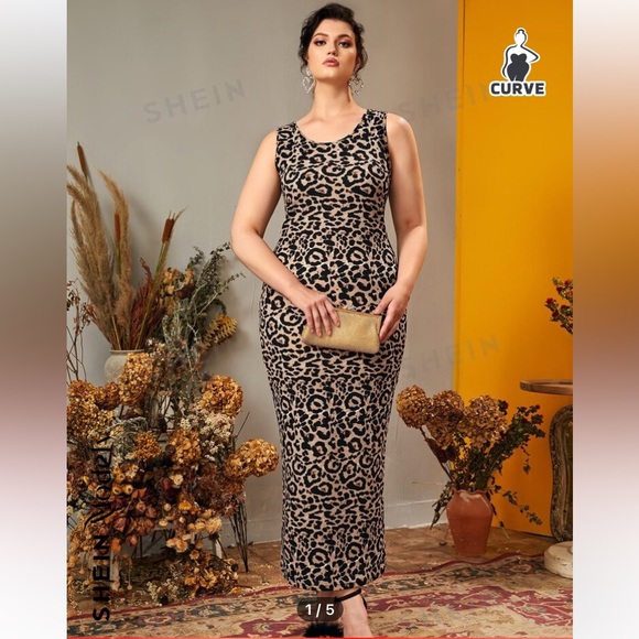 🆕 Plus Leopard Sleeveless Scoop Neck Maxi Dress!!! Size 3X   Brand NEW!!! - Picture 5 of 8